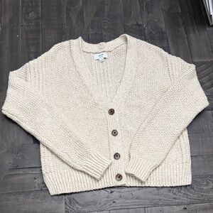 Aerie Cream Knit Cardigan with Buttons